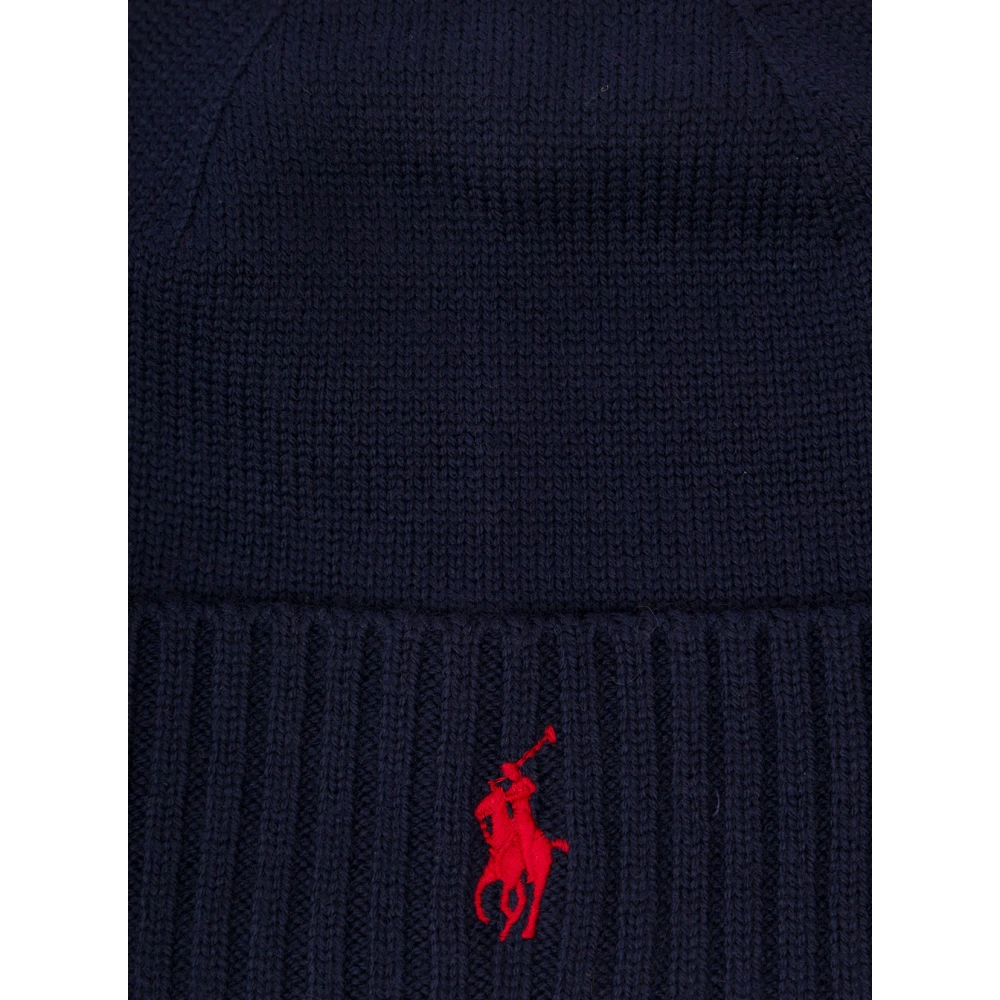 Polo Ralph Lauren Geborduurde Logo Beanie Hoeden Blue Heren