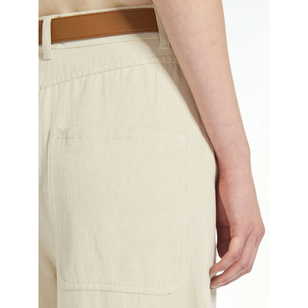 Max Mara Studio Beige Wijde Broek Beige Dames