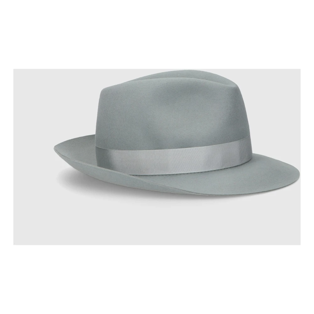 Borsalino Lichtgewicht vilten hoed met grosgrain lint Gray Heren