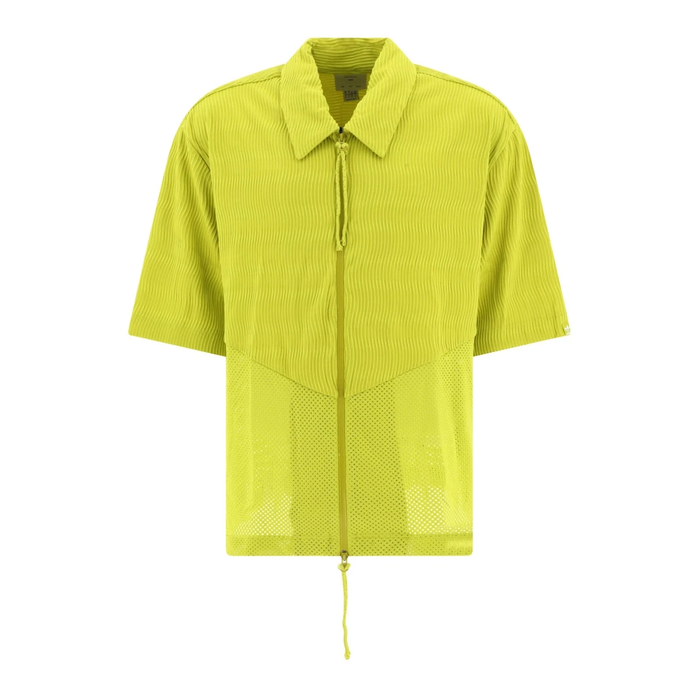 Adidas Originals Groene Geplooide Shirt met Tweewegsrits Green