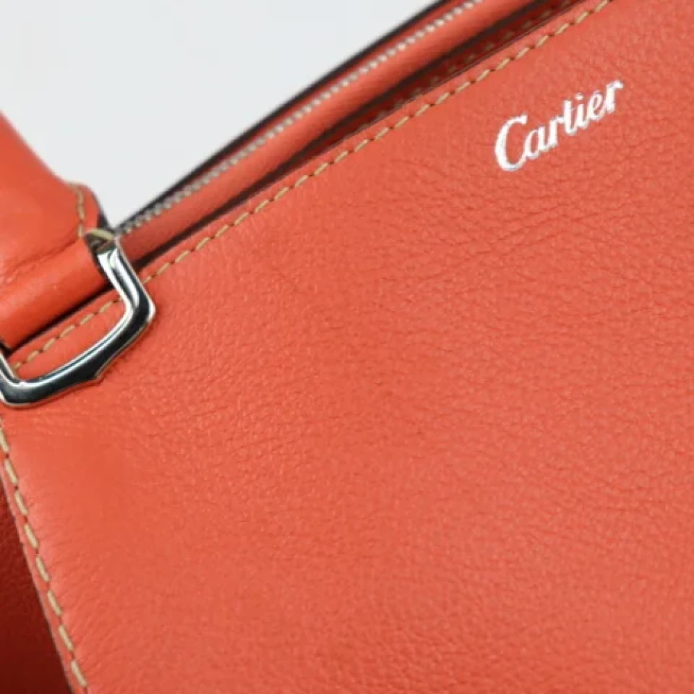 Cartier Vintage Pre-owned Leather handbags Orange Dames