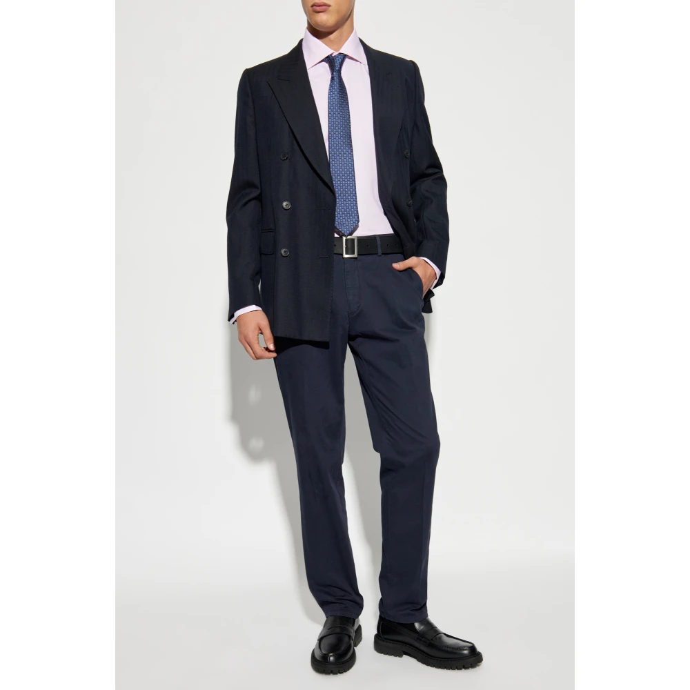 Brioni Katoenen overhemd Pink Heren