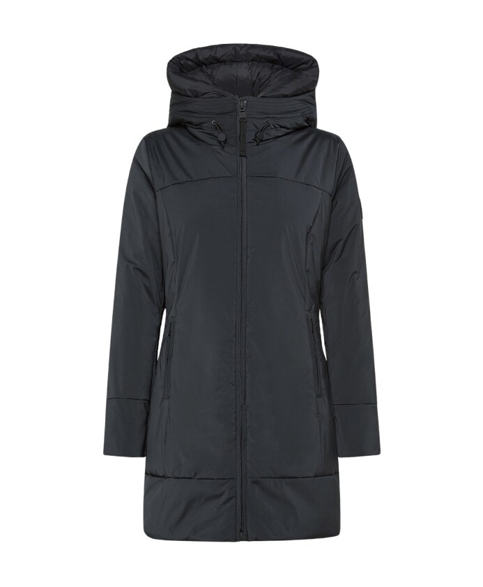 veste-ajustee-en-nylon-stretch-avec-capuche