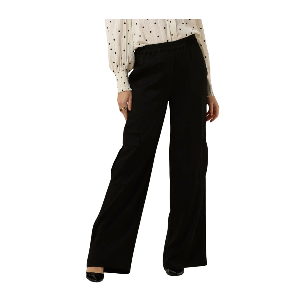 Co'Couture Zwarte cargobroek met zijzakken Black Dames