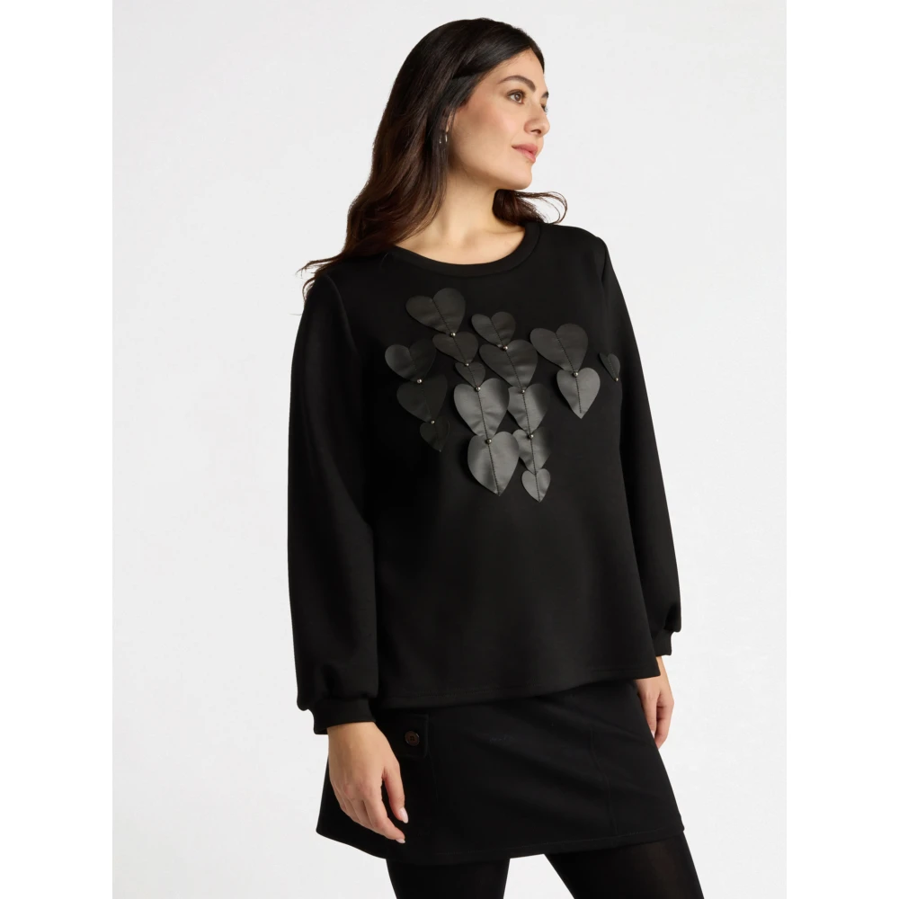 Fiorella Rubino Sweatshirt met applicaties op de voorkant Black Dames