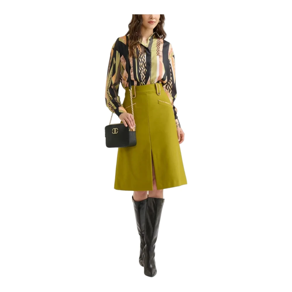 Alviero Martini 1a Classe Midi Rok Elegante Stijl Green Dames
