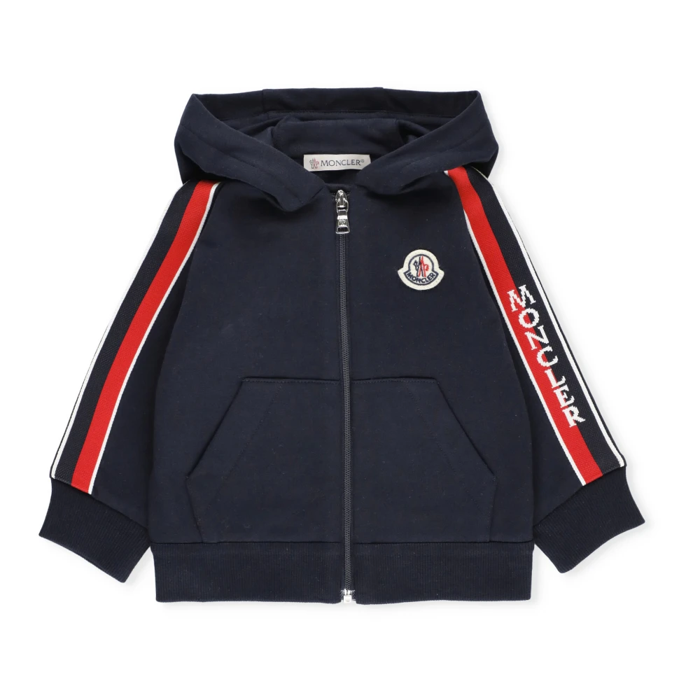 Moncler Blå Baby Sweatshirt med Logga och Dragkedja Blue, Pojke