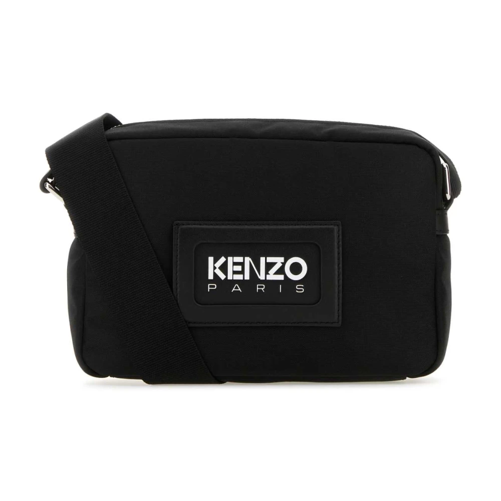 Kenzo Svart Canvas Crossbody Väska Black, Herr