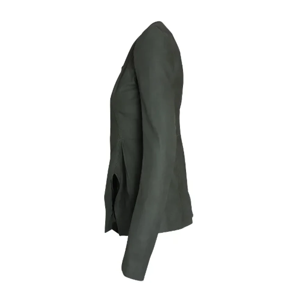 Rick Owens Pre-owned Leather outerwear Green Dames