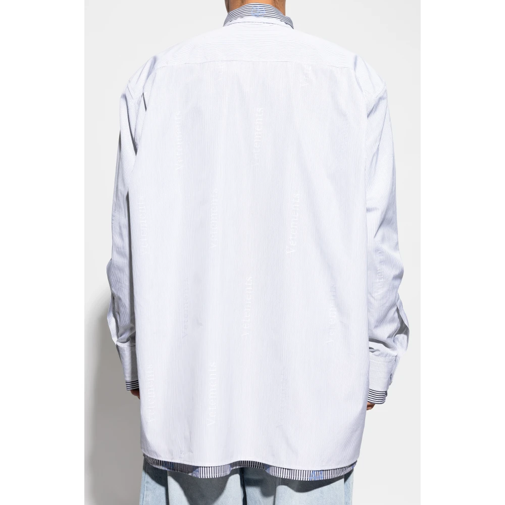 Vetements Shirt met gestreept patroon Blue Heren