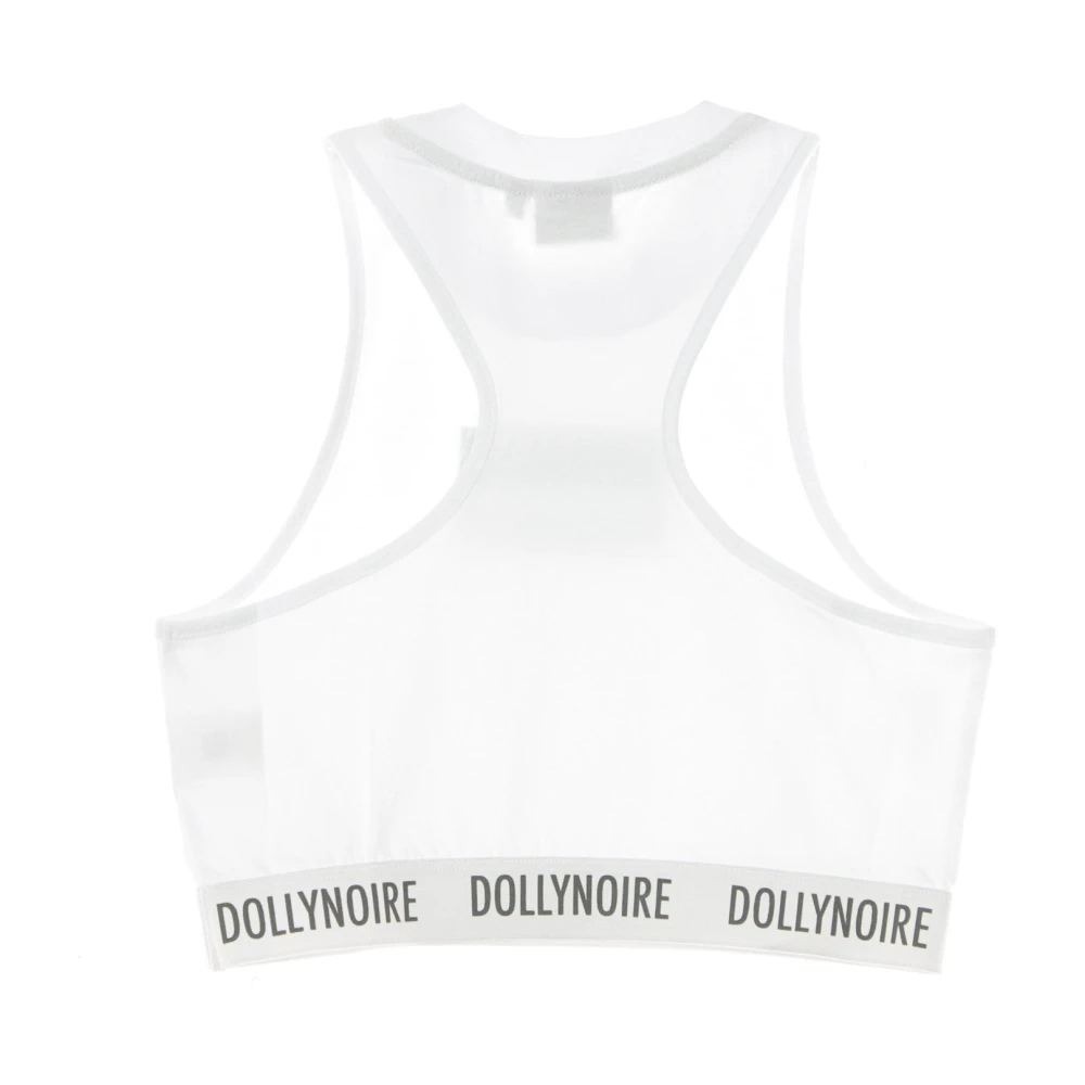 Dolly Noire Hoge hals zak top Wit Mint White Dames