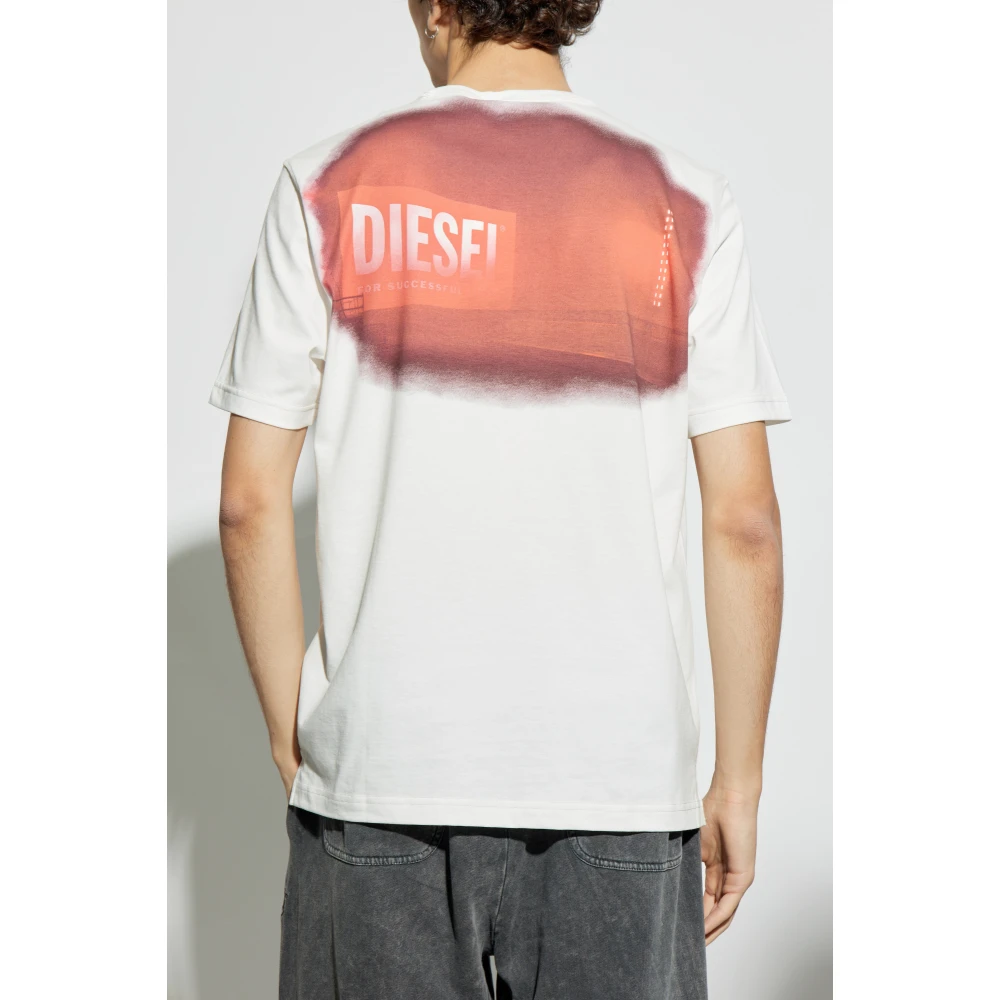 Diesel T-shirt T-Adjust-Slits-R13 White Heren