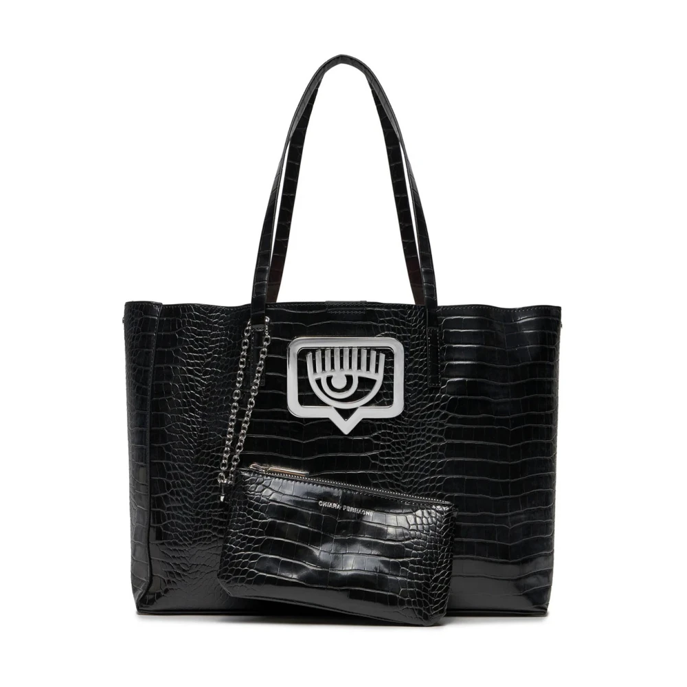 Chiara Ferragni Collection Zwarte Synthetische Shopper Tas Black Dames