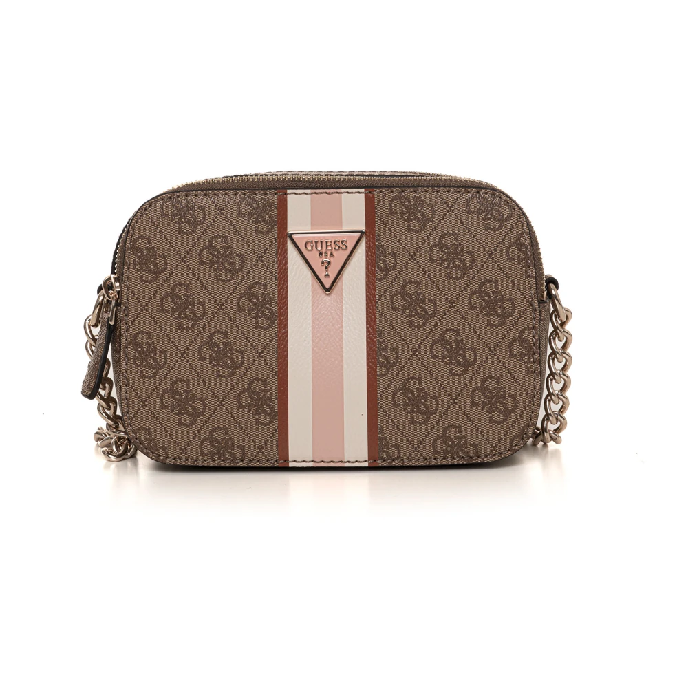 Guess Kleine Noelle Schoudertas met Logo Beige Dames
