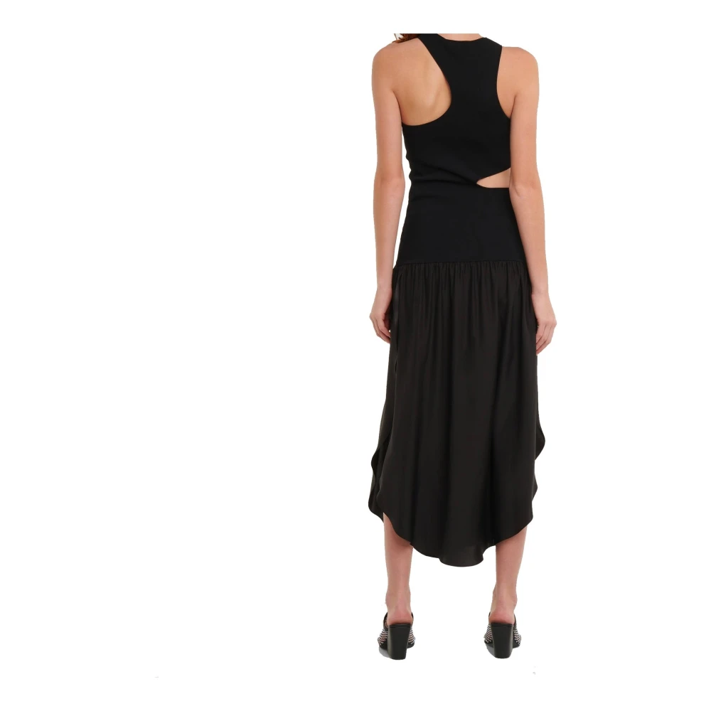 Stella Mccartney Zijden maxi-jurk met uitsparingen Black Dames