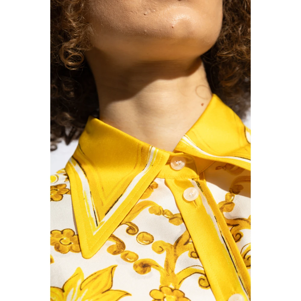 Dolce & Gabbana Shirt met 'Majolica' print Yellow Dames