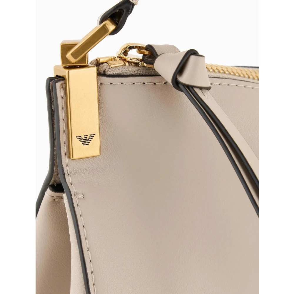 Emporio Armani Glad leer enkele handgreep ritssluiting Beige Dames