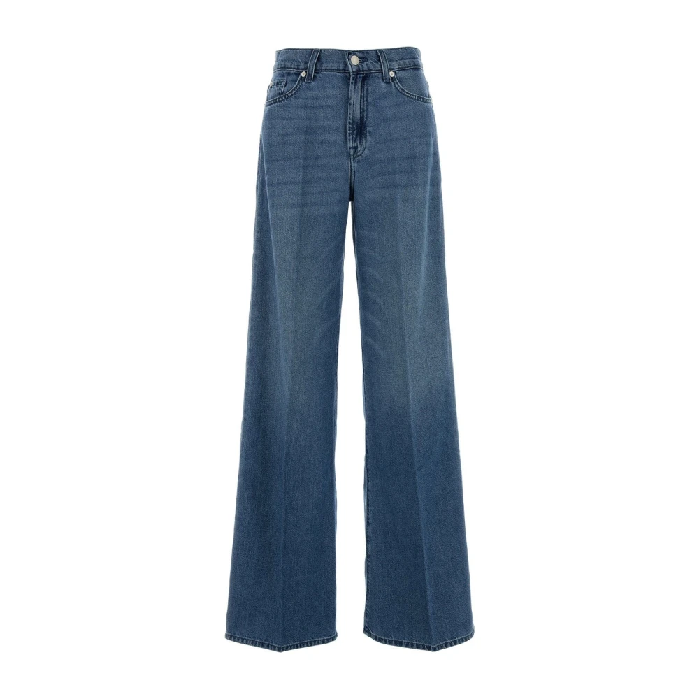 7 For All Mankind Women's Blue Wide Jeans, W30, Lotta Hilo Jeans