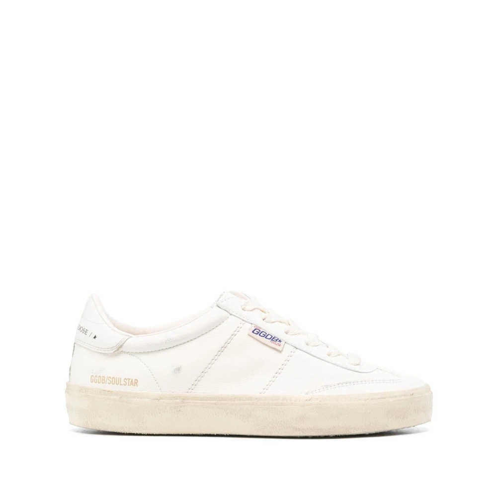 Golden Goose Women's White Distressed Logo Trainers