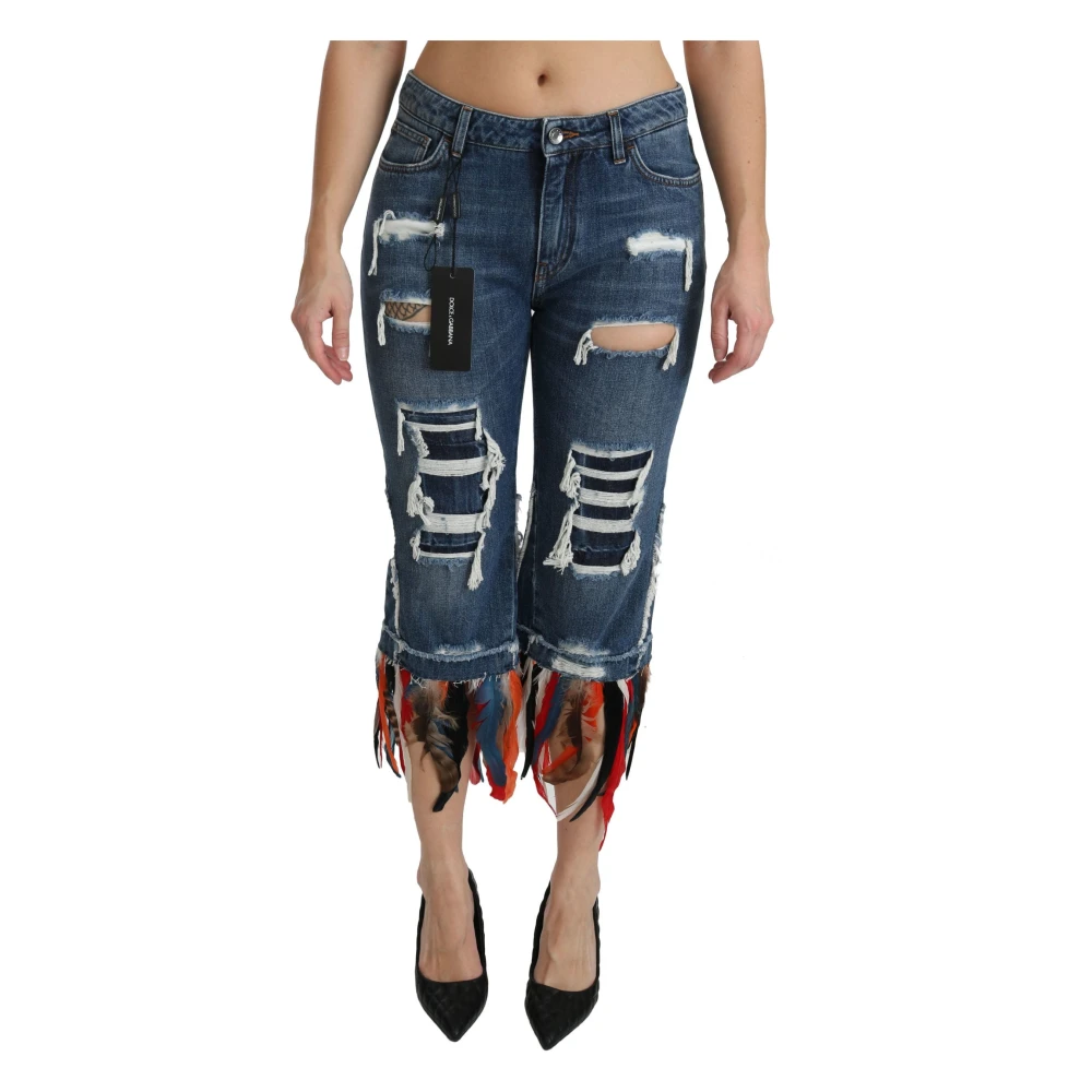 Dolce & Gabbana Women's Blue Cropped Jeans, Xs, Chic Cropped Jeans With Low Waist