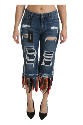Elegant Cropped Jeans med låg midja