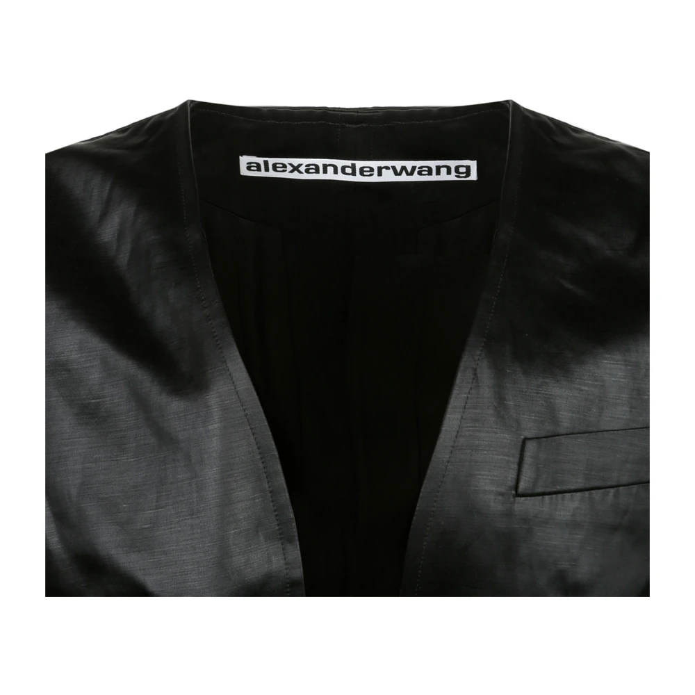 alexander wang Zwart Open Front Blazer Black Dames
