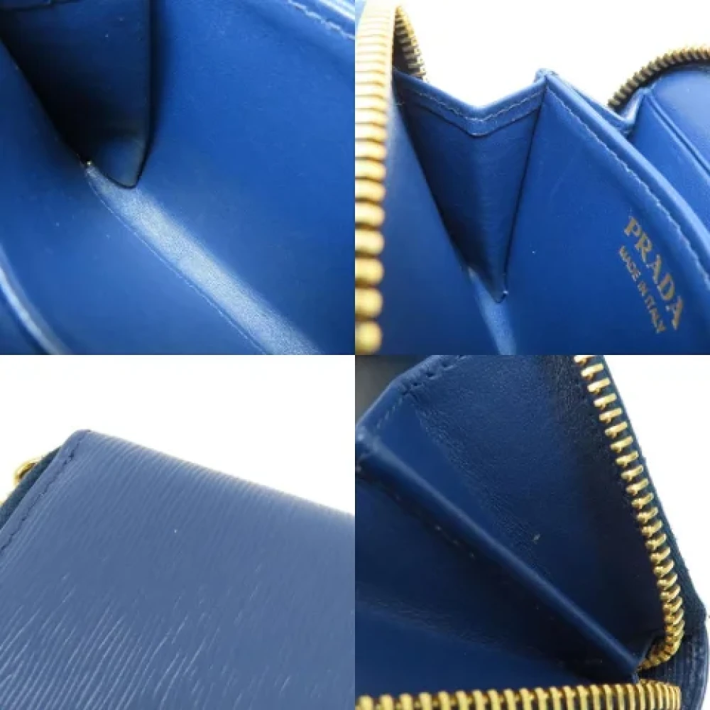 Prada Vintage Pre-owned Leather wallets Blue Dames
