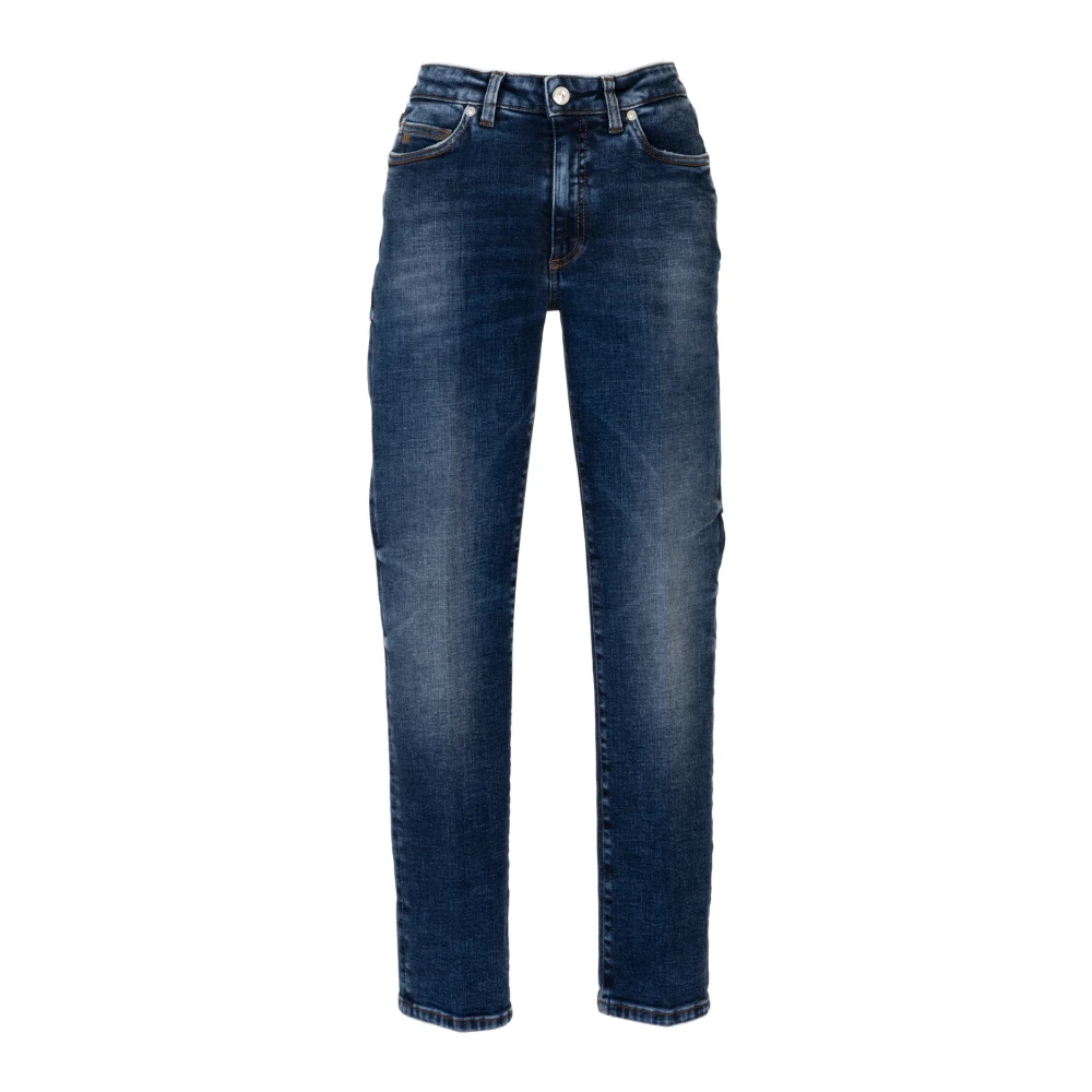 Nine In The Morning Donkere Denim Slim Fit Comfort Broek Blue Dames