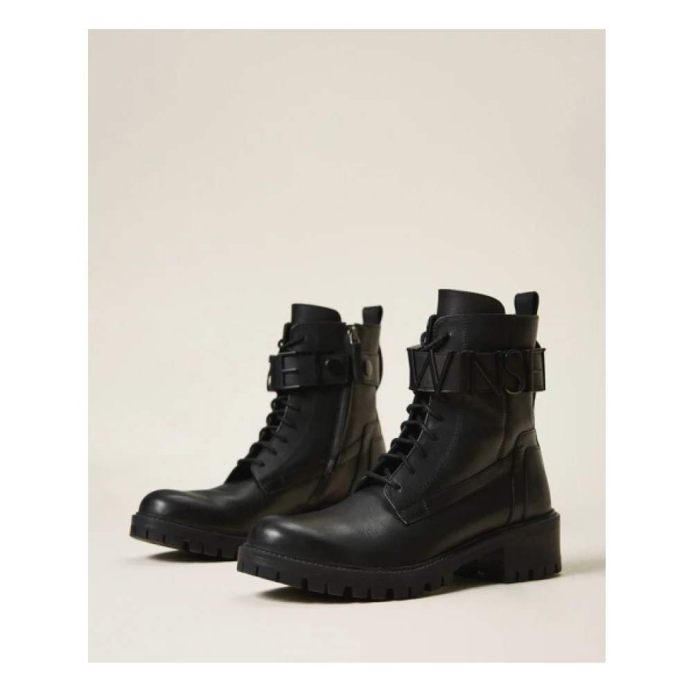 Twinset Lace-up Boots Black Dames