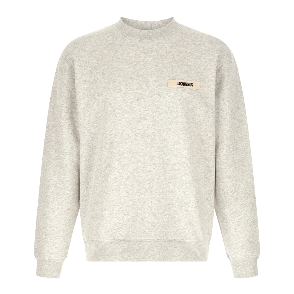 Jacquemus Gray Sweatshirts, Male, 2XL, Le Sweatshirt Gros Grain