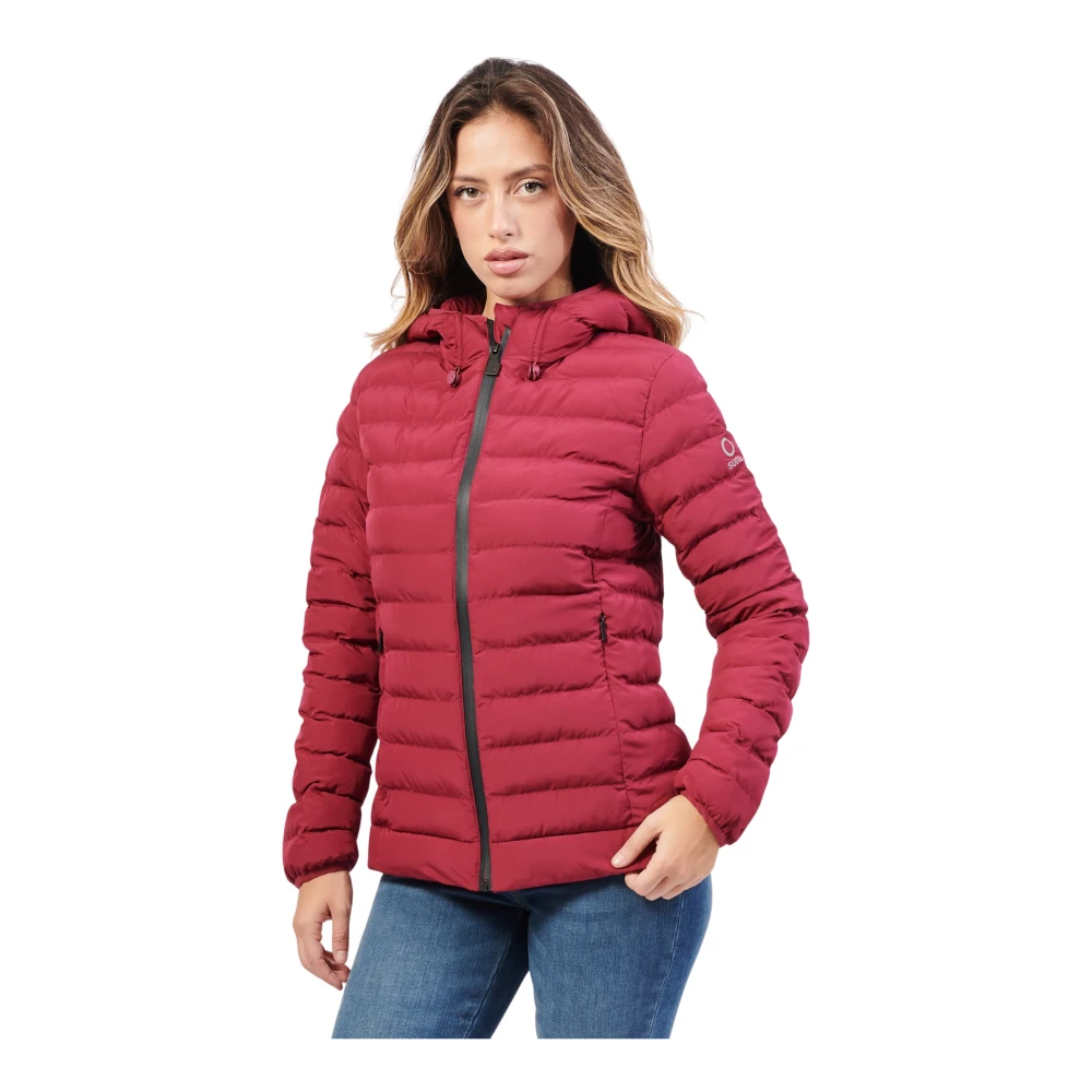 Suns Rode Ripstop Jas met Capuchon Red Dames