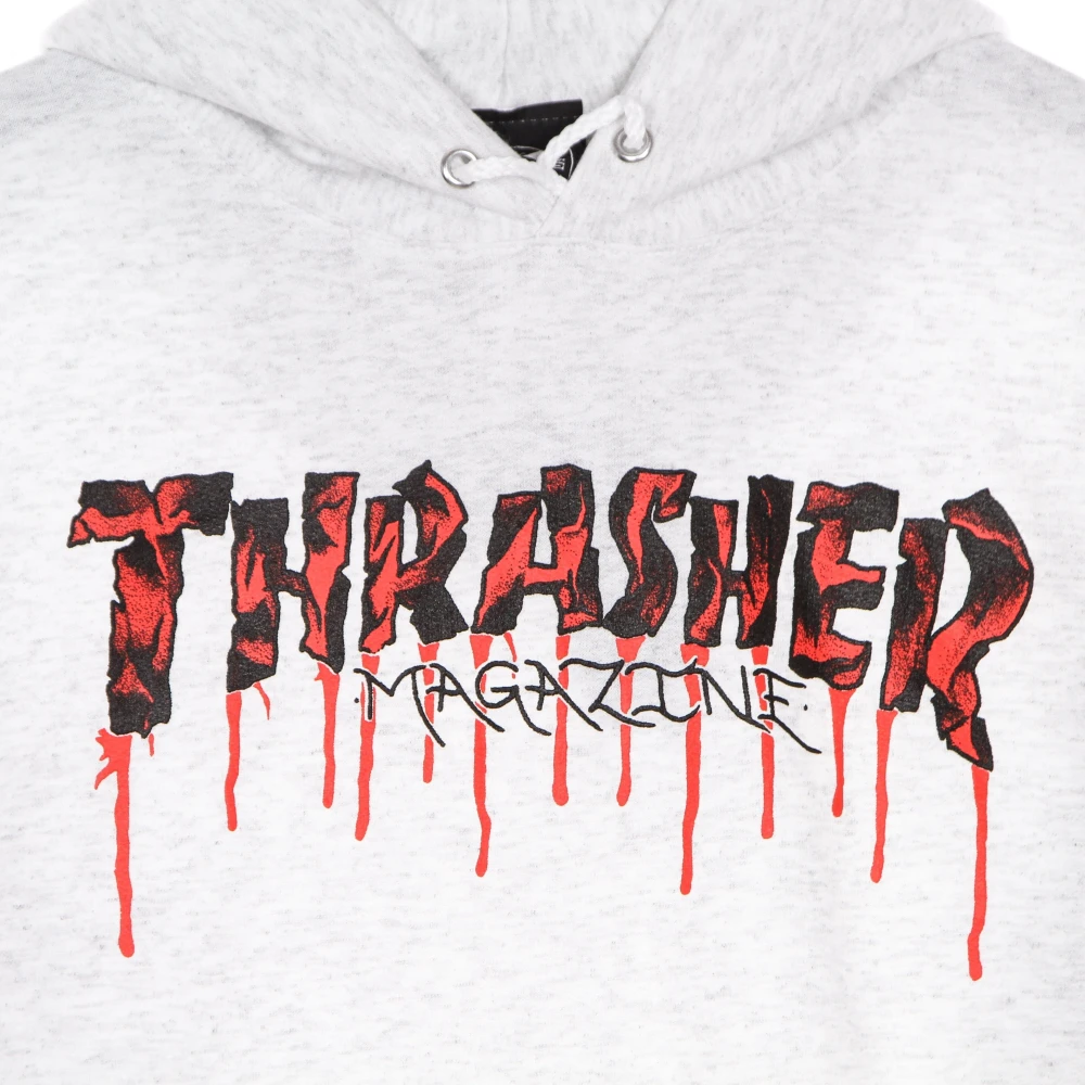 Thrasher Bloeddruppel Hoodie Licht Staal White Heren