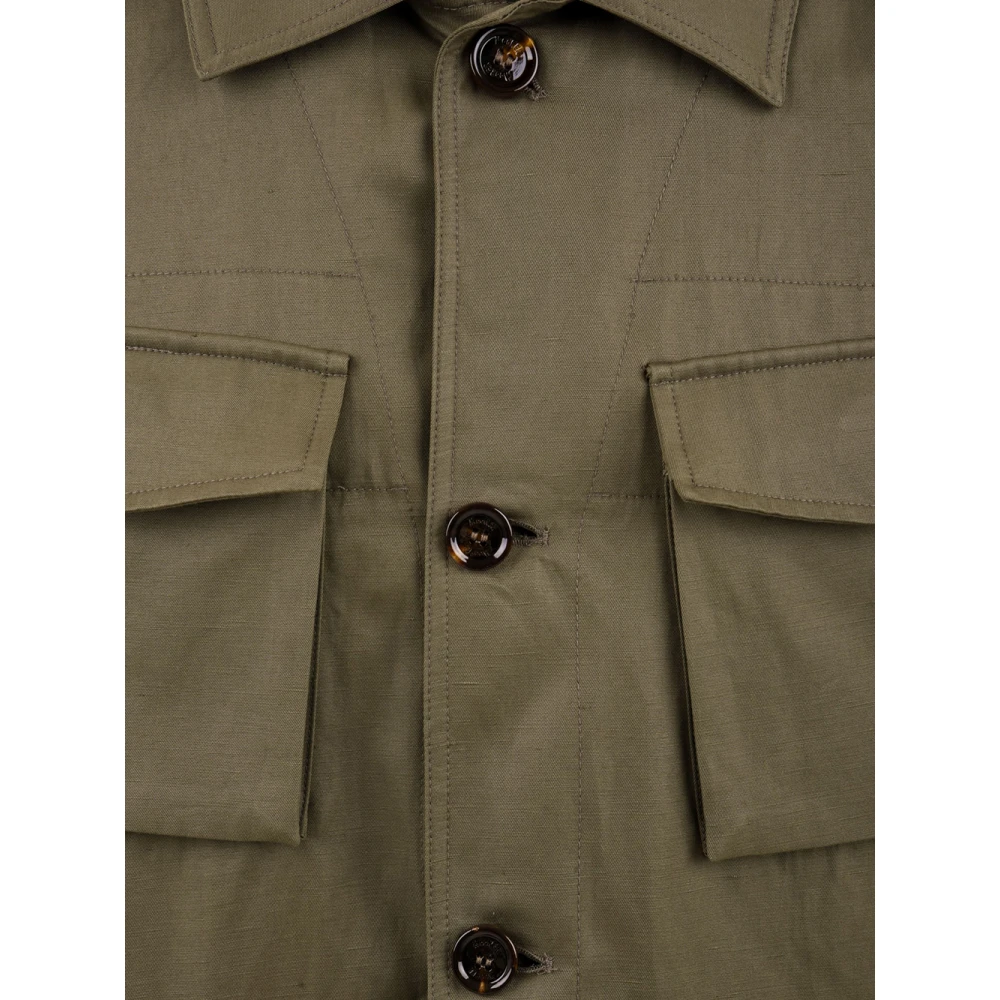 Moorer Militaire Stijl Groene Jas Green Heren