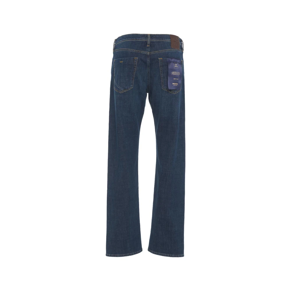 Incotex Blauwe Regular Fit Jeans Aw24 Blue Heren