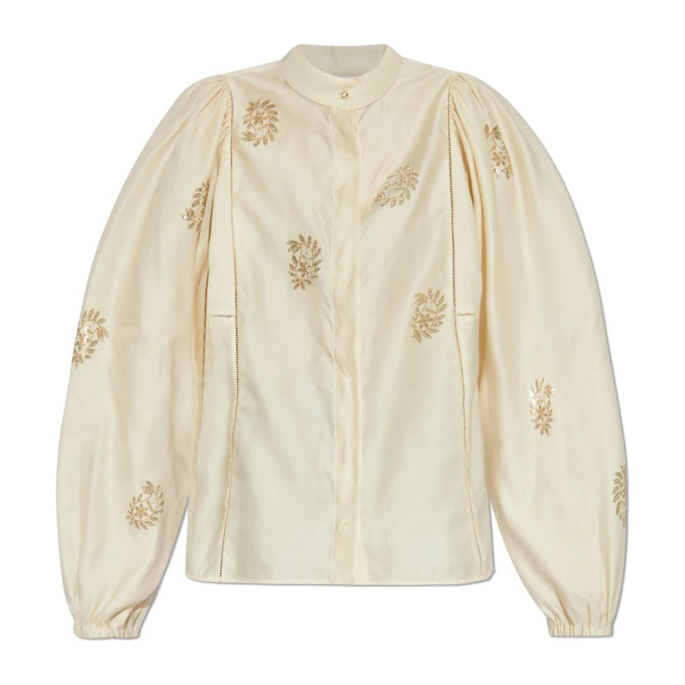 Max Mara Geborduurde Caladio Blouse in Wit White Dames