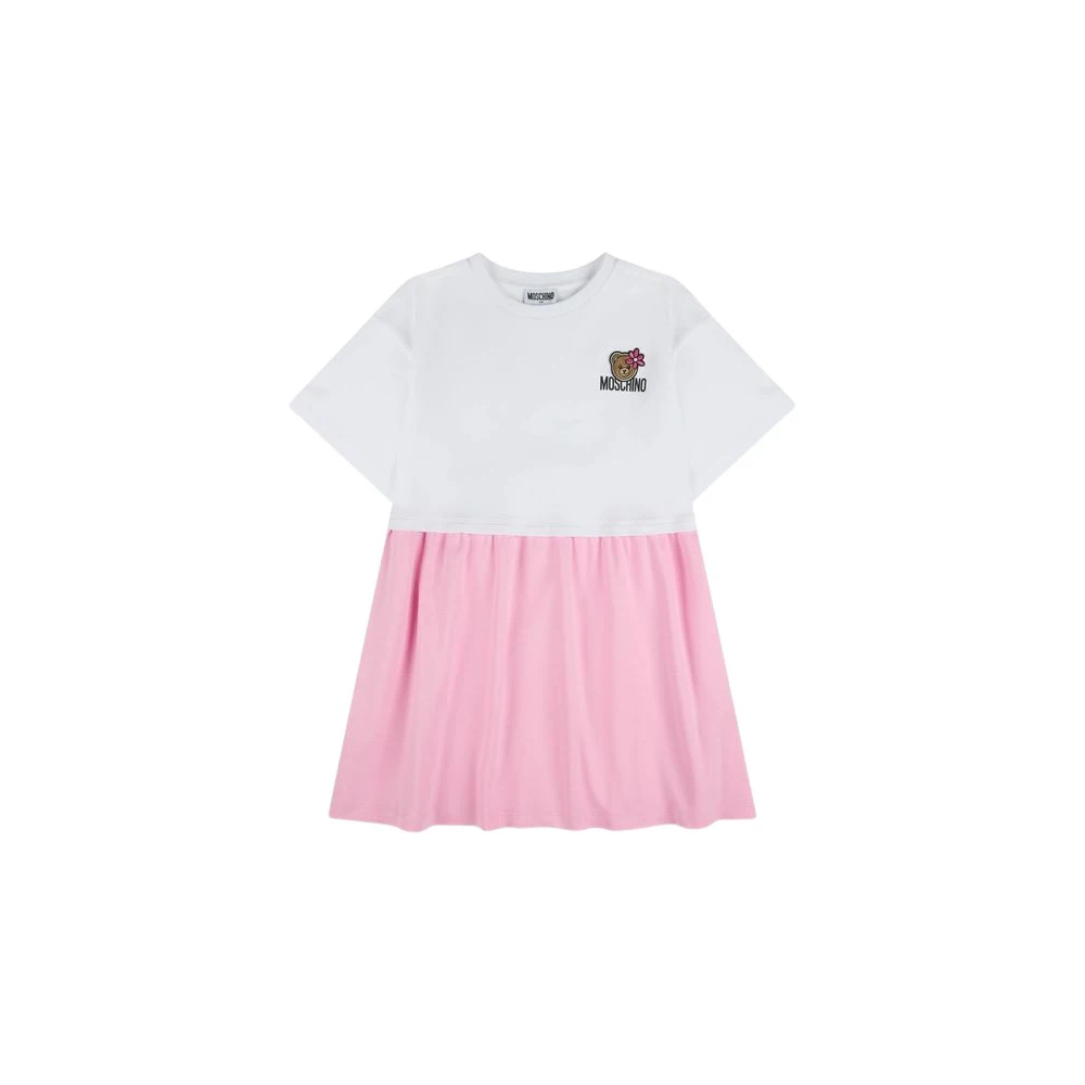 Moschino Pink Teddy Bear Cotton Dress - Female - Dresses - 6 Y - Kids
