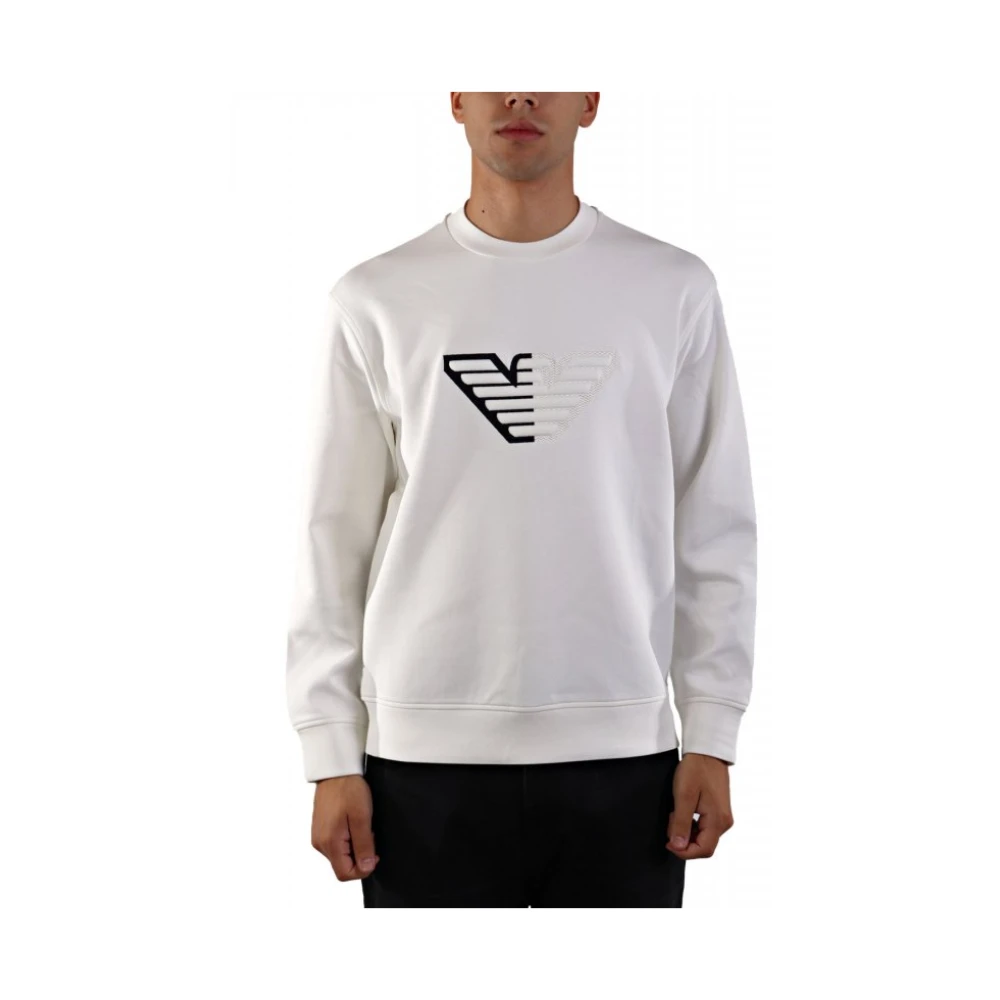 Emporio Armani Herren Weiß Big Eagle Logo Sweatshirt