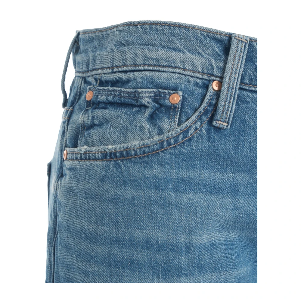 Mother Blauwe Wide Leg Jeans The Dodger Blue Dames