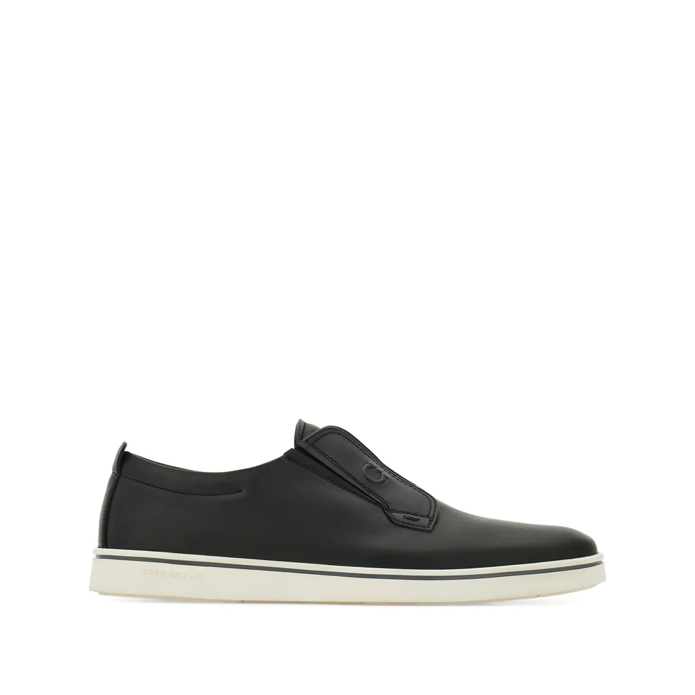 Ferragamo Slip-on leren sneakers Heren Schoenen Zwart