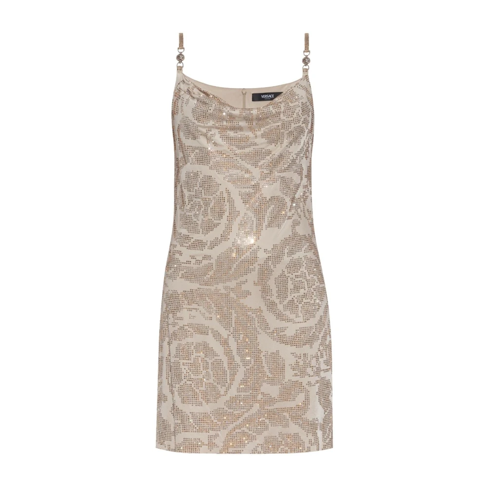 Versace Pailletversierde Medusa Head Jurk Beige Dames