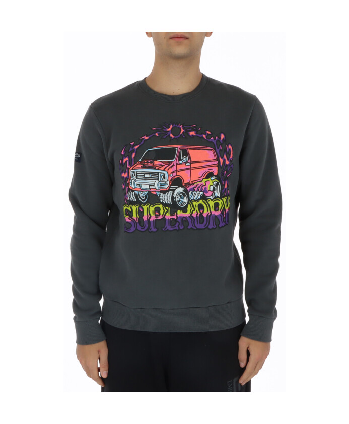 sweatshirt-gris-imprime-avec-col-rond