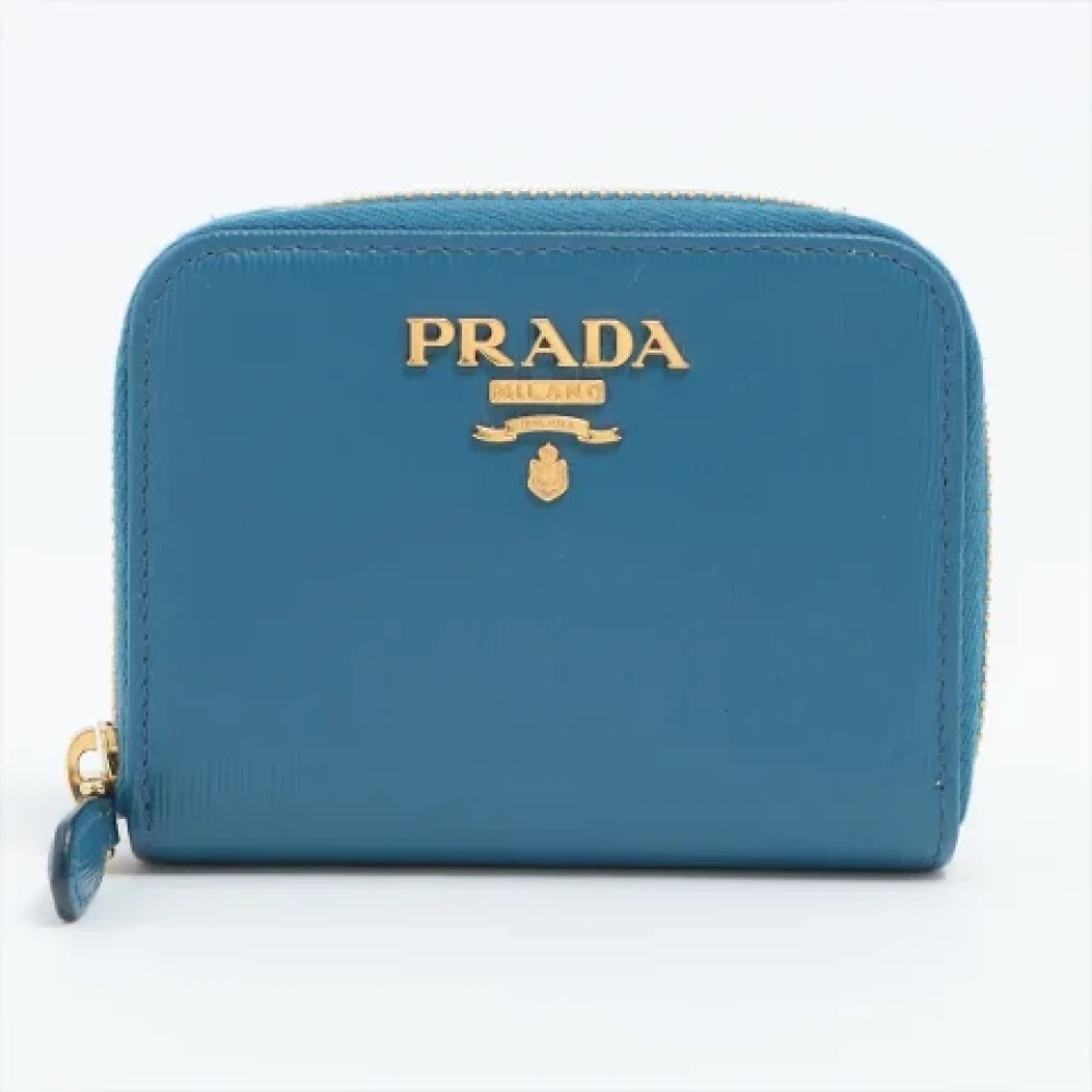 Prada Vintage Pre-owned Leather wallets Blue Dames