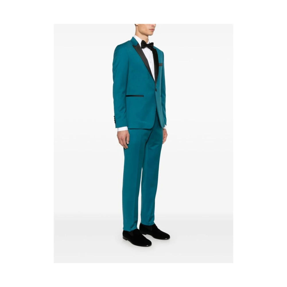 Reveres 1949 Turquoise Blazer met Broek Set Blue Heren