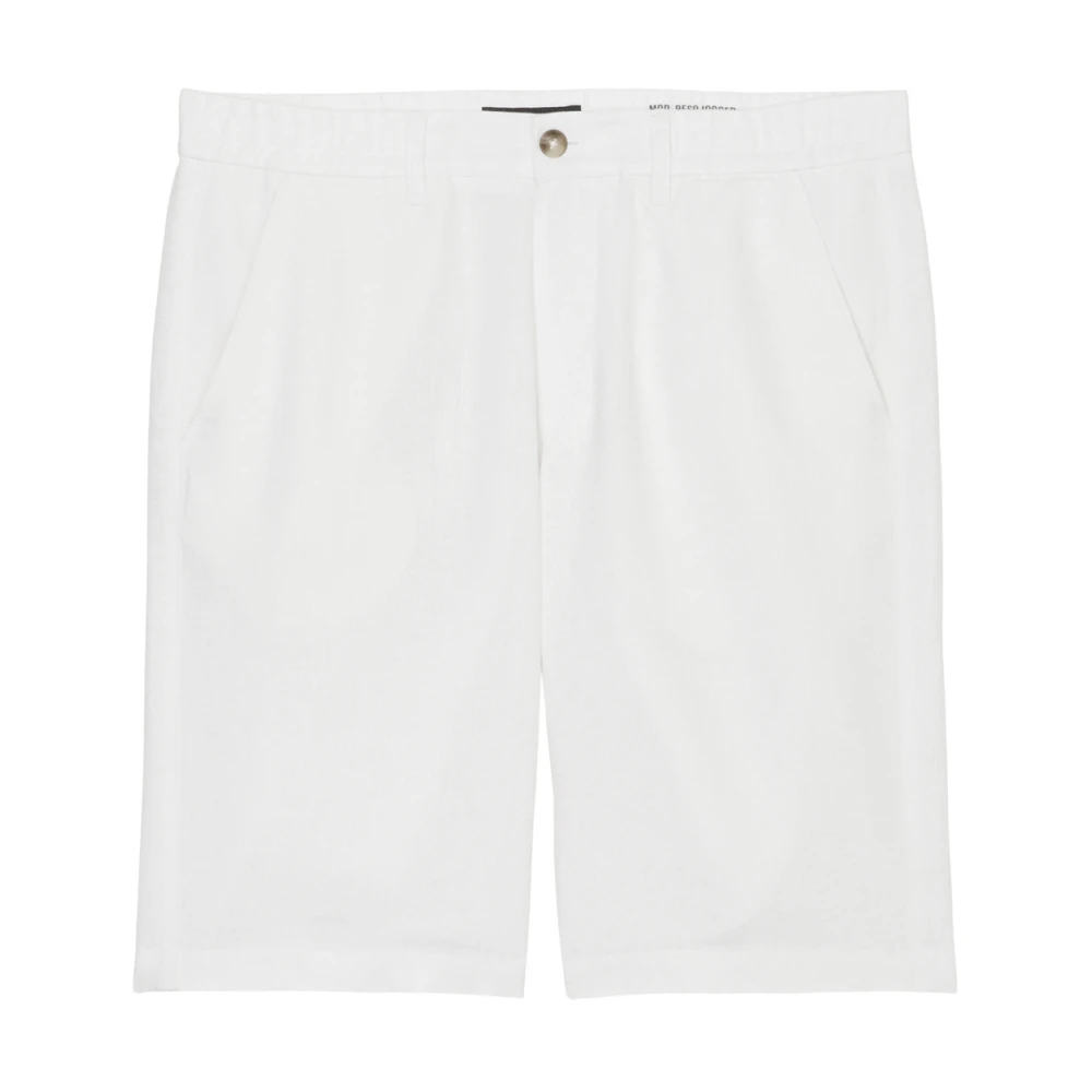 Marc O'Polo Linnen Jogger Shorts White Heren