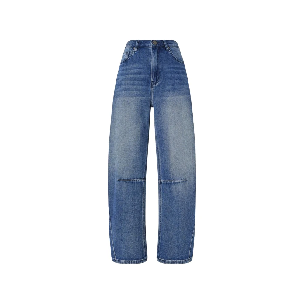 Pinko Emma Egg Trousers - Female - Wide Jeans - Blue - W26 - Jeans