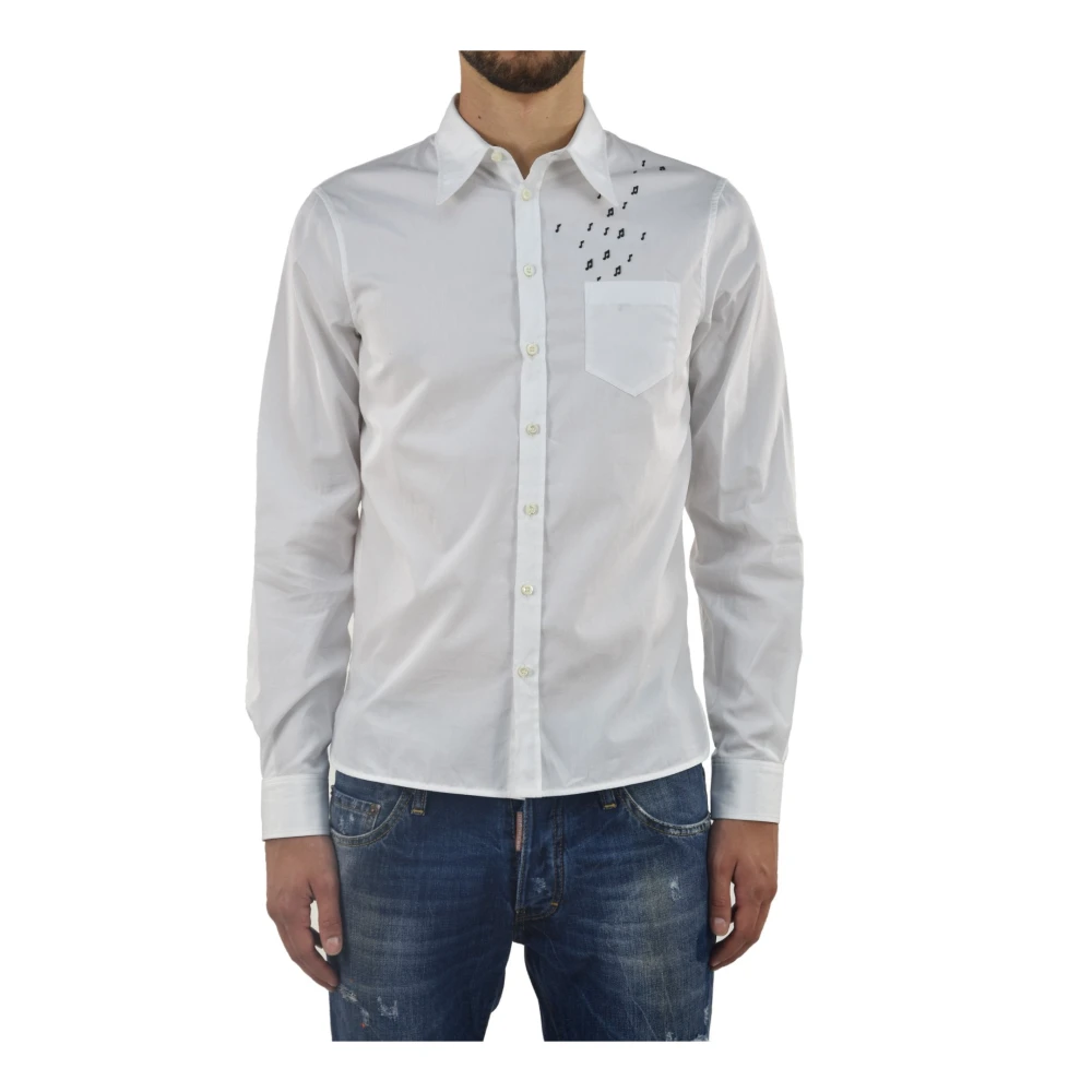 Dsquared2 Elegante Witte Heren Logo Shirt Mod.S74DL0649S36275961 White Heren