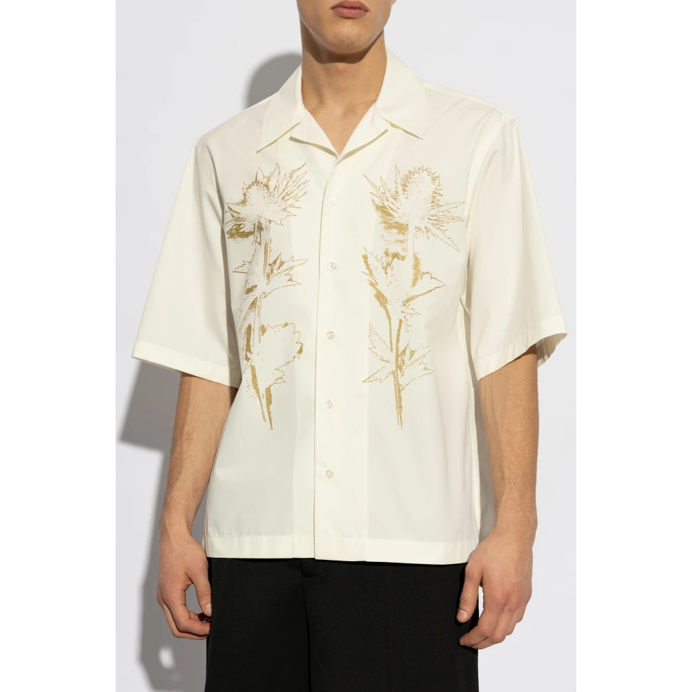 alexander mcqueen Shirt met print Beige Heren