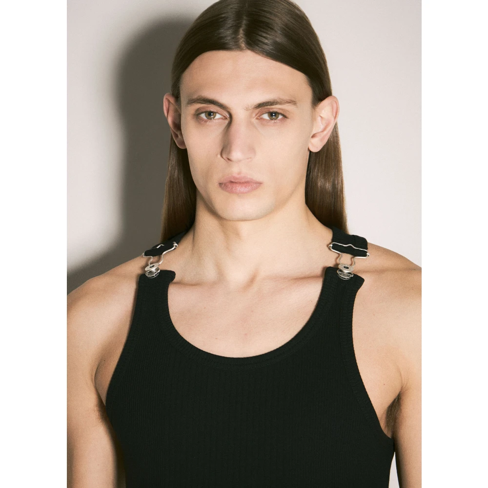 Jean Paul Gaultier Geribbelde Overall Gespen Tanktop Black Heren