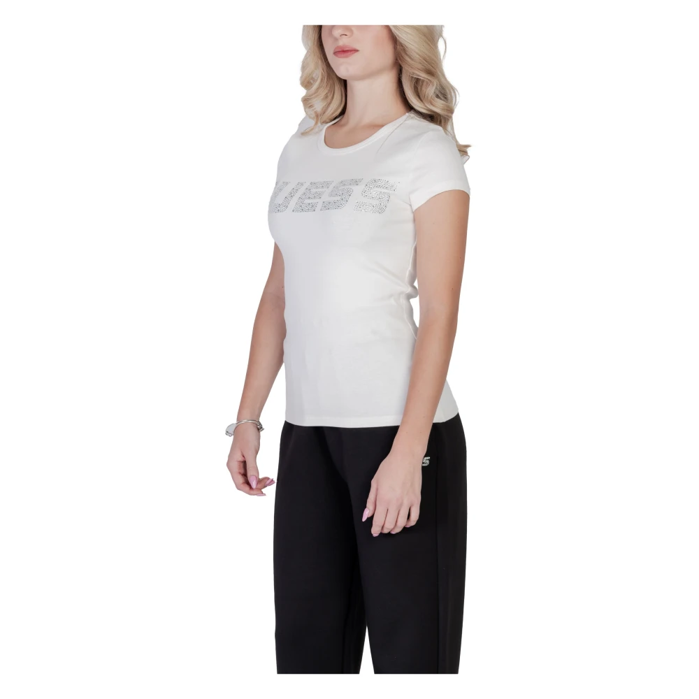 Guess Wit T-shirt met print korte mouwen White Dames