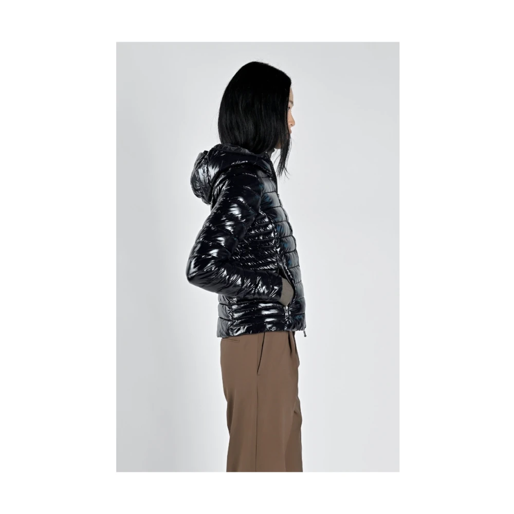 Canadian Classics Zwarte winddichte jas met tweekleurige voering Black Dames